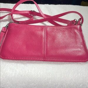 Befen Vibrant Pink Pebbled Leather Crossbody Bag